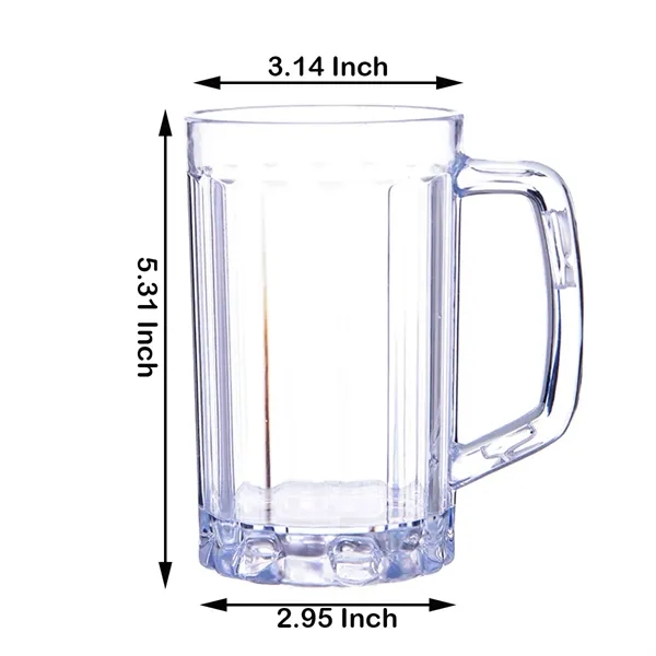 17 Oz Beer Stein Mugs Handles Clear Acrylic Cups - 17 Oz Beer Stein Mugs Handles Clear Acrylic Cups - Image 2 of 2