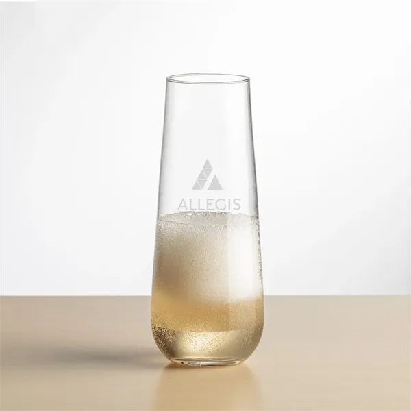 Cannes Stemless Flute - Deep Etch