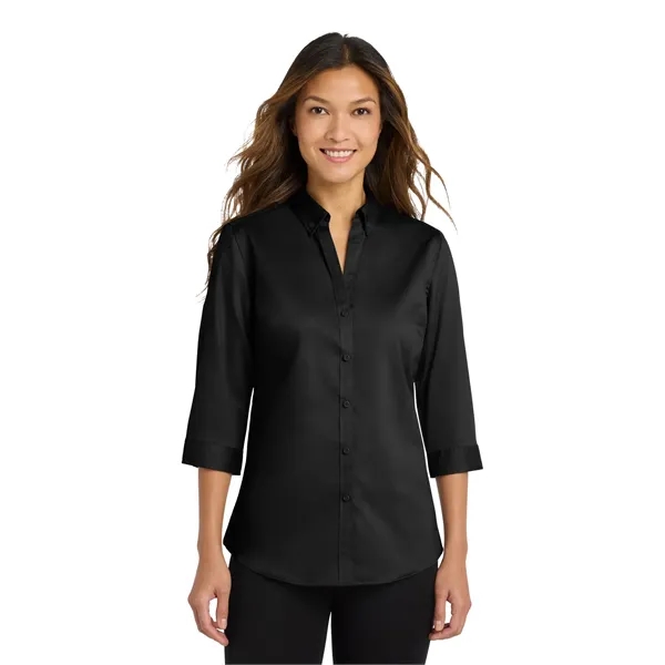 Port Authority Women's 3/4-Sleeve SuperPro Twill Shirt. - Port Authority Women's 3/4-Sleeve SuperPro Twill Shirt. - Image 0 of 24