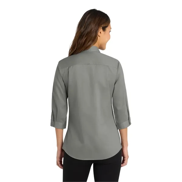 Port Authority Women's 3/4-Sleeve SuperPro Twill Shirt. - Port Authority Women's 3/4-Sleeve SuperPro Twill Shirt. - Image 4 of 24