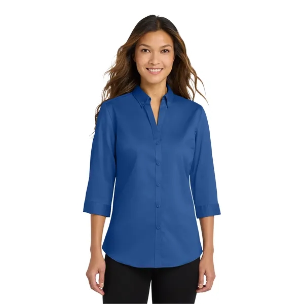 Port Authority Women's 3/4-Sleeve SuperPro Twill Shirt. - Port Authority Women's 3/4-Sleeve SuperPro Twill Shirt. - Image 7 of 24