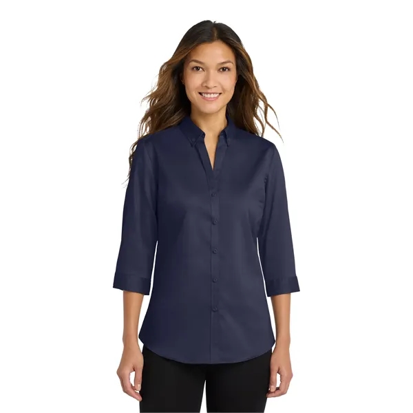 Port Authority Women's 3/4-Sleeve SuperPro Twill Shirt. - Port Authority Women's 3/4-Sleeve SuperPro Twill Shirt. - Image 11 of 24