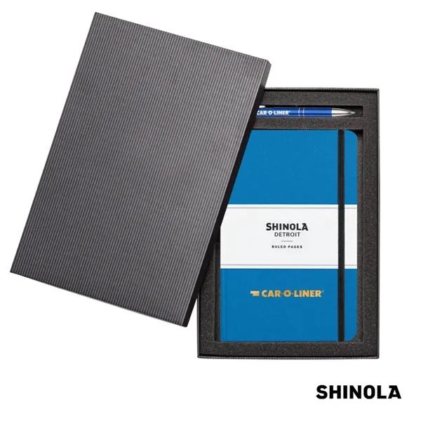 Custom Shinola® HardCover Journal/Clicker Pen Gift Set - (M)