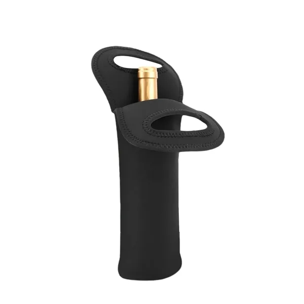 Single Neoprene Wine Bottle Holder Tote - Single Neoprene Wine Bottle Holder Tote - Image 10 of 12