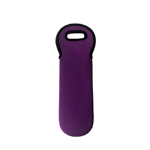 Single Neoprene Wine Bottle Holder Tote - Single Neoprene Wine Bottle Holder Tote - Image 3 of 12