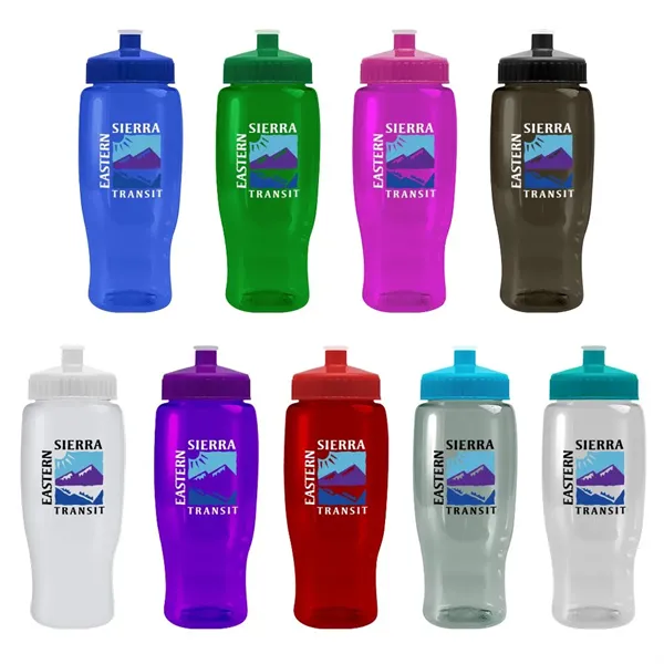 Pedal Pusher 27oz Recycled Transparent Contour Bottle w/Push - Pedal Pusher 27oz Recycled Transparent Contour Bottle w/Push - Image 0 of 125