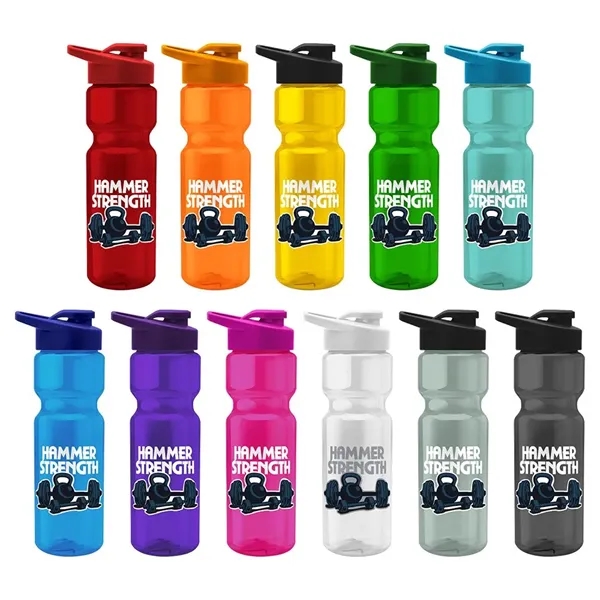 Tandem 28oz Recycled Transparent Bike Bottle w/Lid - Tandem 28oz Recycled Transparent Bike Bottle w/Lid - Image 0 of 11
