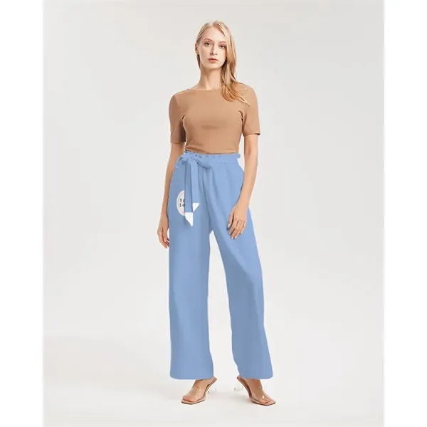 Women's All-Over Print Long High-Rise Wide Leg Pants - Women's All-Over Print Long High-Rise Wide Leg Pants - Image 8 of 15