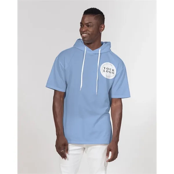 Men's All-Over Print Premium Heavyweight Short Sleeve Hoodie - Men's All-Over Print Premium Heavyweight Short Sleeve Hoodie - Image 7 of 14