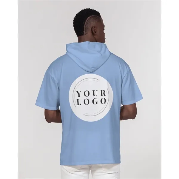 Men's All-Over Print Premium Heavyweight Short Sleeve Hoodie - Men's All-Over Print Premium Heavyweight Short Sleeve Hoodie - Image 8 of 14