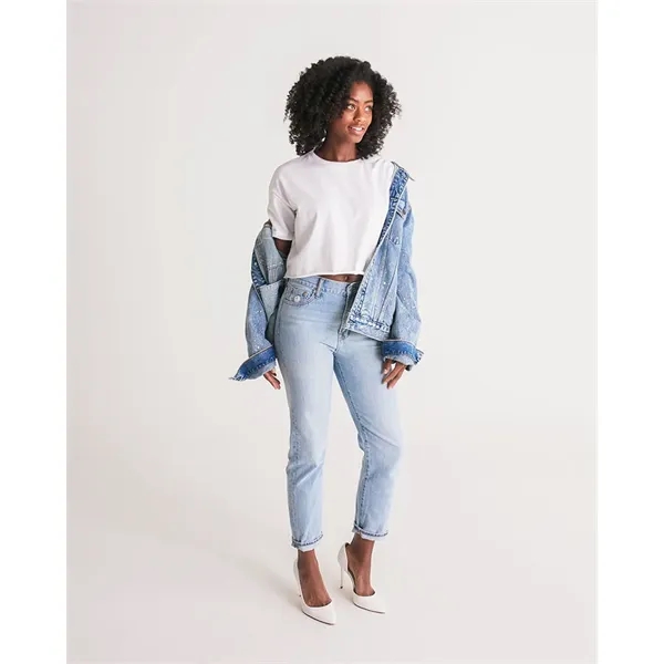 Women's All-Over Print Long Lounge Cropped Tee - Women's All-Over Print Long Lounge Cropped Tee - Image 4 of 13