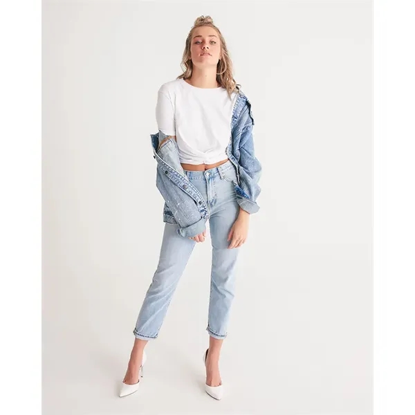 Women's All-Over Print Long Twist-Front Cropped Tee - Women's All-Over Print Long Twist-Front Cropped Tee - Image 4 of 15