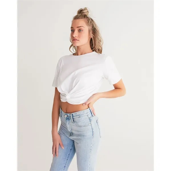Women's All-Over Print Long Twist-Front Cropped Tee - Women's All-Over Print Long Twist-Front Cropped Tee - Image 1 of 15