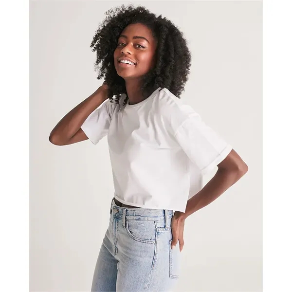 Women's All-Over Print Long Lounge Cropped Tee - Women's All-Over Print Long Lounge Cropped Tee - Image 1 of 13