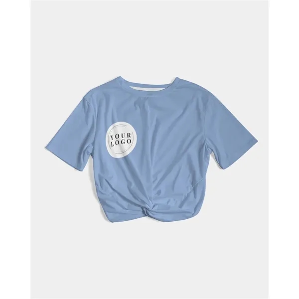 Women's All-Over Print Long Twist-Front Cropped Tee - Women's All-Over Print Long Twist-Front Cropped Tee - Image 10 of 15