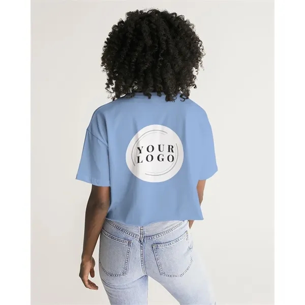 Women's All-Over Print Long Lounge Cropped Tee - Women's All-Over Print Long Lounge Cropped Tee - Image 8 of 13