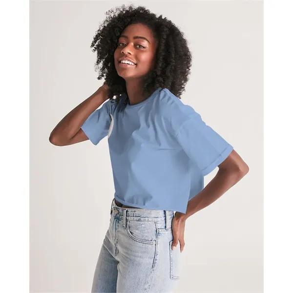 Women's All-Over Print Long Lounge Cropped Tee - Women's All-Over Print Long Lounge Cropped Tee - Image 11 of 13