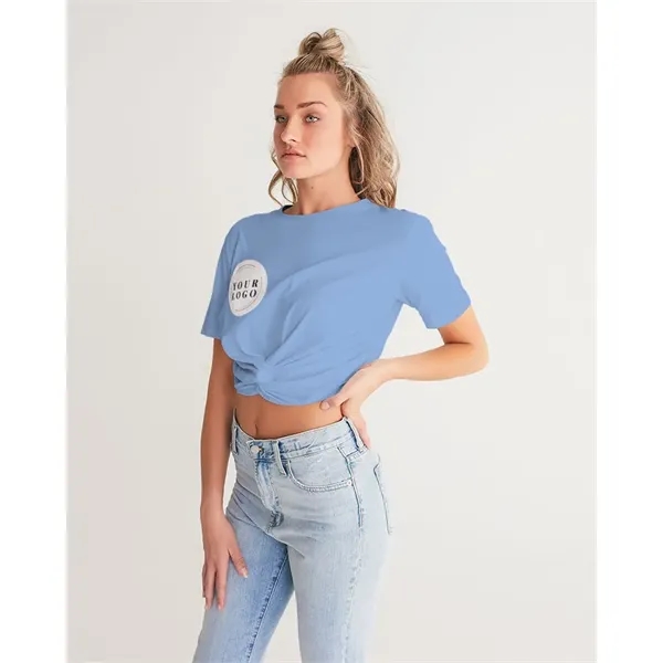 Women's All-Over Print Long Twist-Front Cropped Tee - Women's All-Over Print Long Twist-Front Cropped Tee - Image 13 of 15