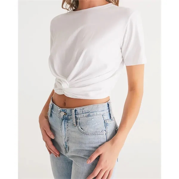 Women's All-Over Print Long Twist-Front Cropped Tee - Women's All-Over Print Long Twist-Front Cropped Tee - Image 2 of 15