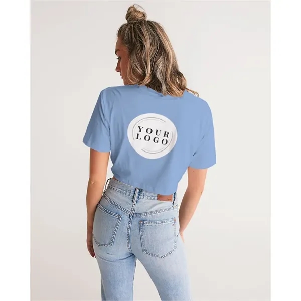 Women's All-Over Print Long Twist-Front Cropped Tee - Women's All-Over Print Long Twist-Front Cropped Tee - Image 8 of 15
