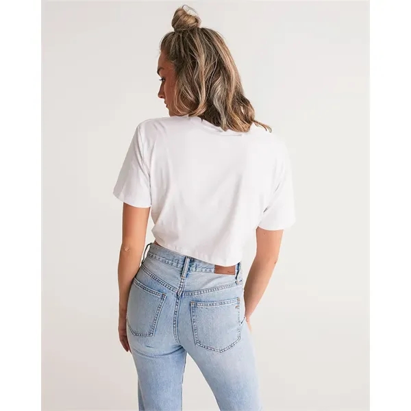Women's All-Over Print Long Twist-Front Cropped Tee - Women's All-Over Print Long Twist-Front Cropped Tee - Image 3 of 15