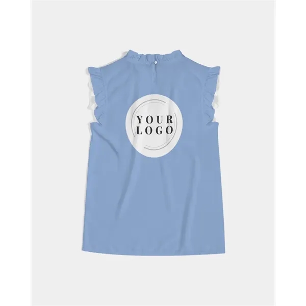Women's All-Over Print Long Ruffle Sleeve Top - Women's All-Over Print Long Ruffle Sleeve Top - Image 11 of 14