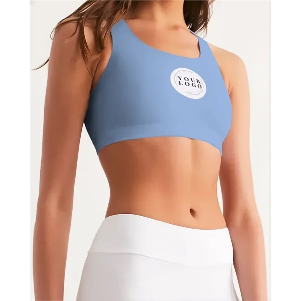 Women's All-Over Print Long Seamless Sports Bra - Women's All-Over Print Long Seamless Sports Bra - Image 7 of 9
