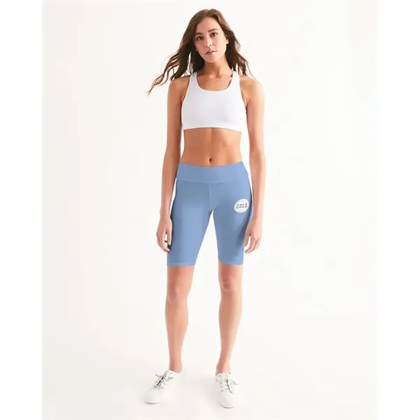 Women's All-Over Print Long Mid-Rise Bike Shorts - Women's All-Over Print Long Mid-Rise Bike Shorts - Image 6 of 10