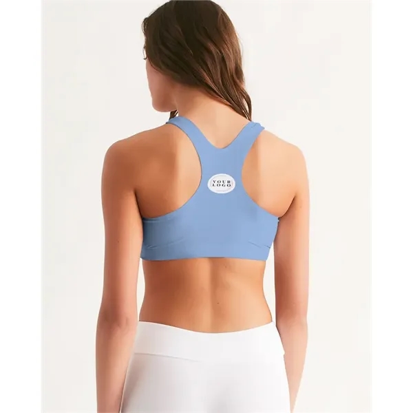 Women's All-Over Print Long Seamless Sports Bra - Women's All-Over Print Long Seamless Sports Bra - Image 6 of 9