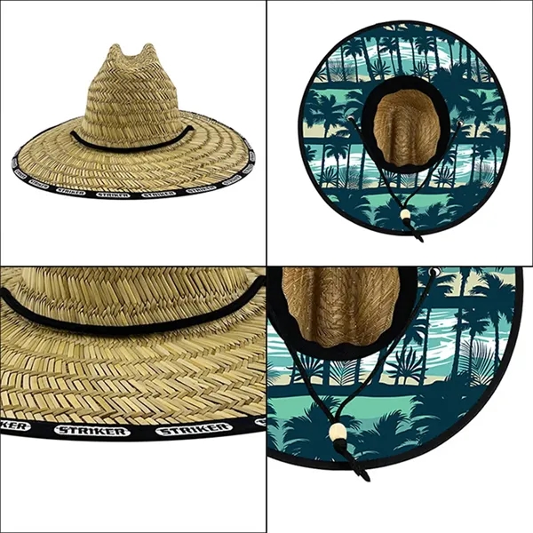 Lifeguard Straw Hat Wide Brim Beach Sun Protection - Lifeguard Straw Hat Wide Brim Beach Sun Protection - Image 2 of 6