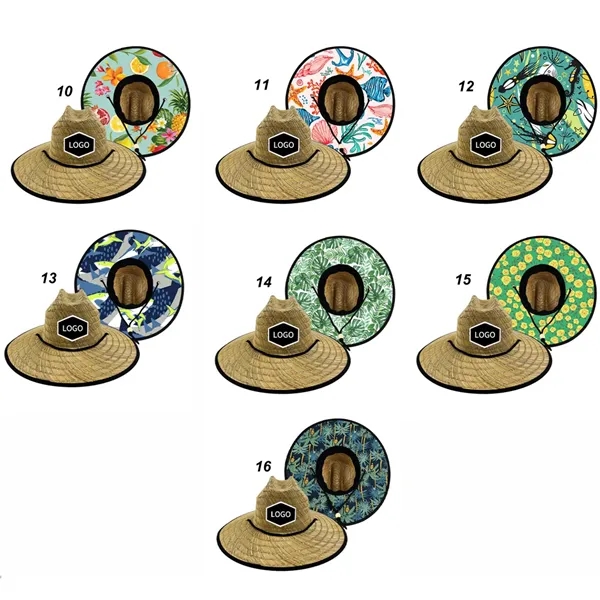 Lifeguard Straw Hat Wide Brim Beach Sun Protection - Lifeguard Straw Hat Wide Brim Beach Sun Protection - Image 5 of 6