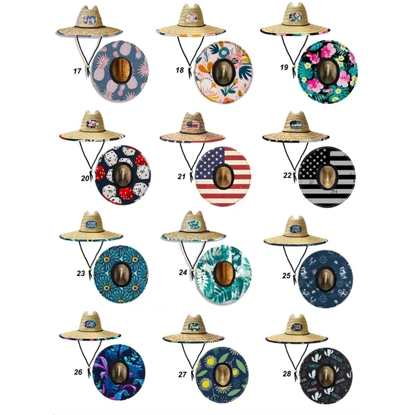 Lifeguard Straw Hat Wide Brim Beach Sun Protection - Lifeguard Straw Hat Wide Brim Beach Sun Protection - Image 6 of 6