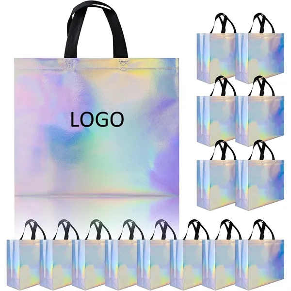 Reusable Iridescent Gift Bags Glossy Tote - Reusable Iridescent Gift Bags Glossy Tote - Image 0 of 6