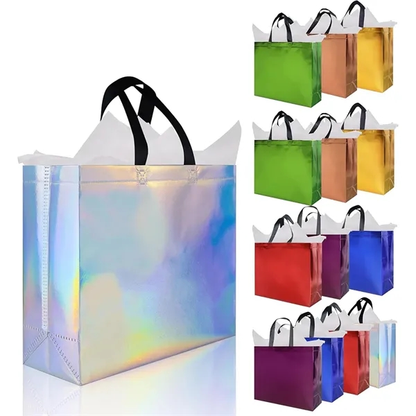 Reusable Iridescent Gift Bags Glossy Tote - Reusable Iridescent Gift Bags Glossy Tote - Image 2 of 6