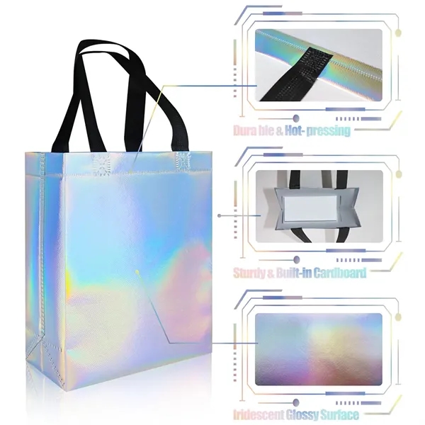 Reusable Iridescent Gift Bags Glossy Tote - Reusable Iridescent Gift Bags Glossy Tote - Image 4 of 6