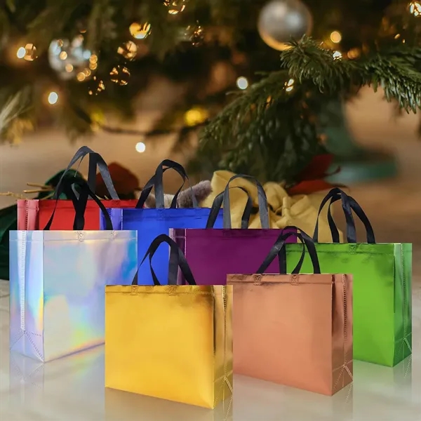 Reusable Iridescent Gift Bags Glossy Tote - Reusable Iridescent Gift Bags Glossy Tote - Image 6 of 6