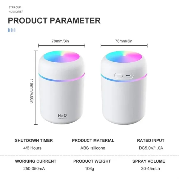Portable Mini Colorful Cool Air Humidifier - Portable Mini Colorful Cool Air Humidifier - Image 1 of 2