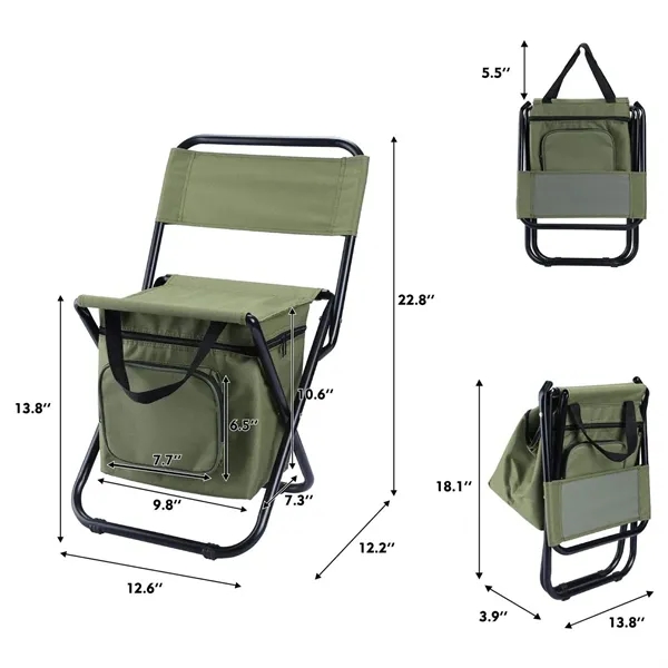 Portable Camping Chair with Cooler Bag - Portable Camping Chair with Cooler Bag - Image 1 of 5