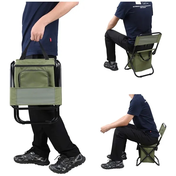 Portable Camping Chair with Cooler Bag - Portable Camping Chair with Cooler Bag - Image 4 of 5