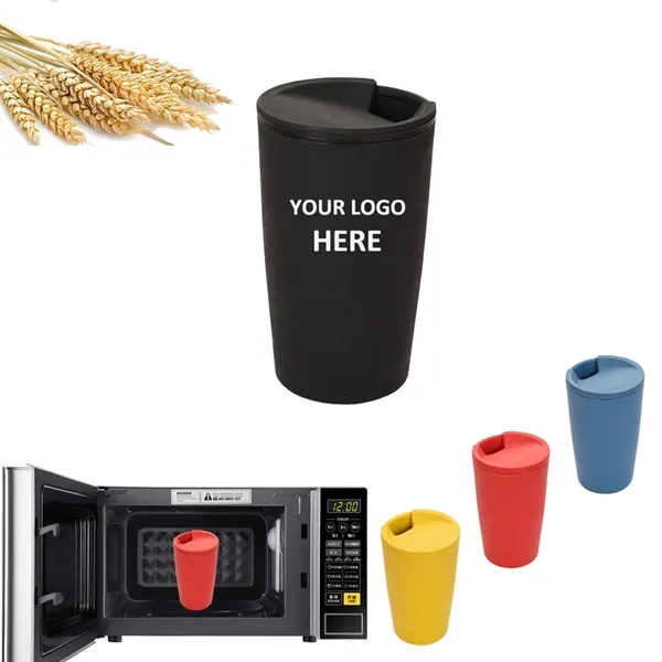 Reusable Wheat straw coffee cup with lid - Reusable Wheat straw coffee cup with lid - Image 0 of 1