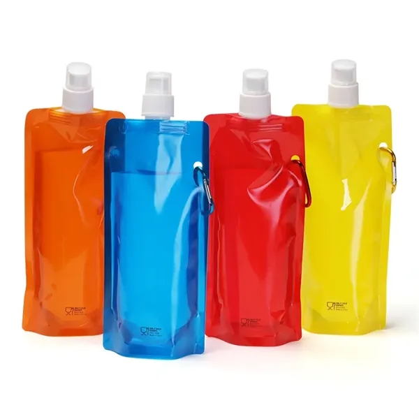Flex Foldable 16 oz PE Water Bottle w/Carabiner - Flex Foldable 16 oz PE Water Bottle w/Carabiner - Image 5 of 5
