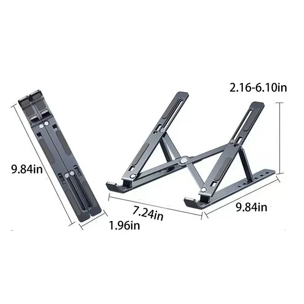 7 Angles Adjustable Foldable Aluminum Laptop Stand - 7 Angles Adjustable Foldable Aluminum Laptop Stand - Image 1 of 4