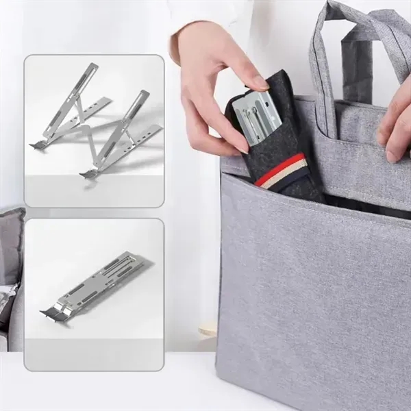 7 Angles Adjustable Foldable Aluminum Laptop Stand - 7 Angles Adjustable Foldable Aluminum Laptop Stand - Image 2 of 4