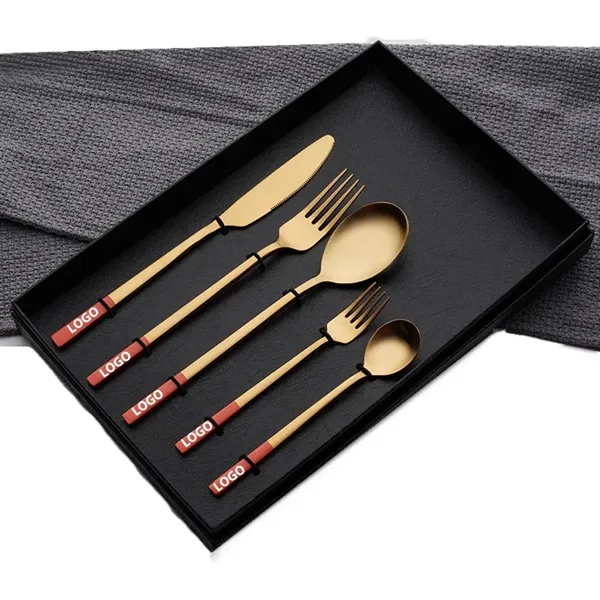 Stainless Steel Knife Fork And Spoon Cutlery Five-Piece Set - Stainless Steel Knife Fork And Spoon Cutlery Five-Piece Set - Image 0 of 1