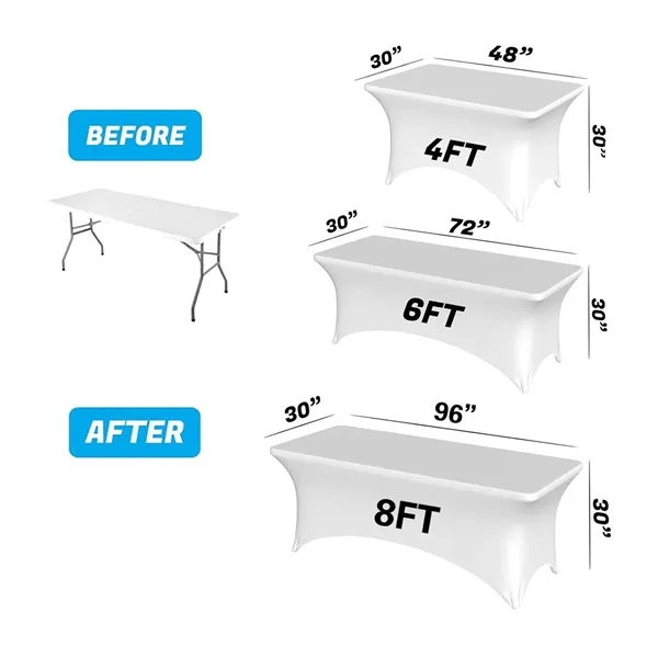 6ft Stretch Table Cover Wrap Fitted Tablecloth - 6ft Stretch Table Cover Wrap Fitted Tablecloth - Image 5 of 6