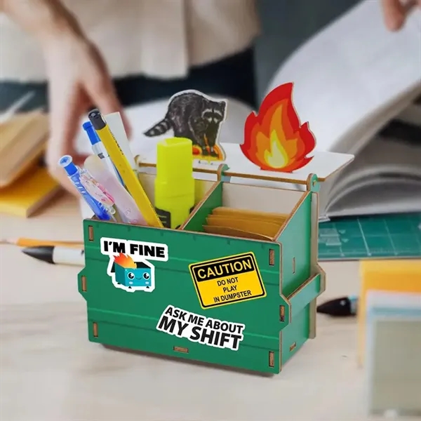 Wooden Desktop Office Storage Cylinder - Wooden Desktop Office Storage Cylinder - Image 1 of 7