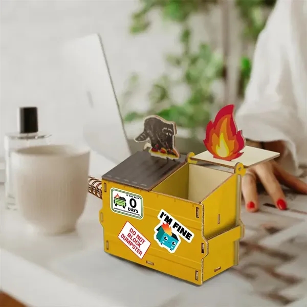 Wooden Desktop Office Storage Cylinder - Wooden Desktop Office Storage Cylinder - Image 2 of 7