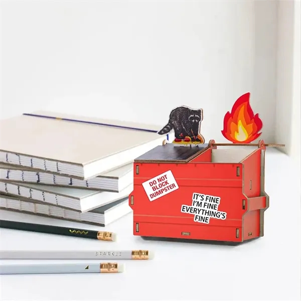 Wooden Desktop Office Storage Cylinder - Wooden Desktop Office Storage Cylinder - Image 3 of 7