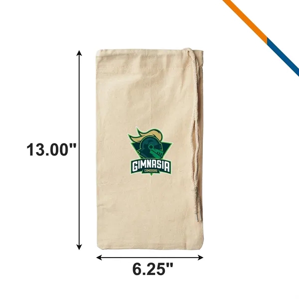 Veronica Cotton Drawstring Wine Bags - Veronica Cotton Drawstring Wine Bags - Image 2 of 3