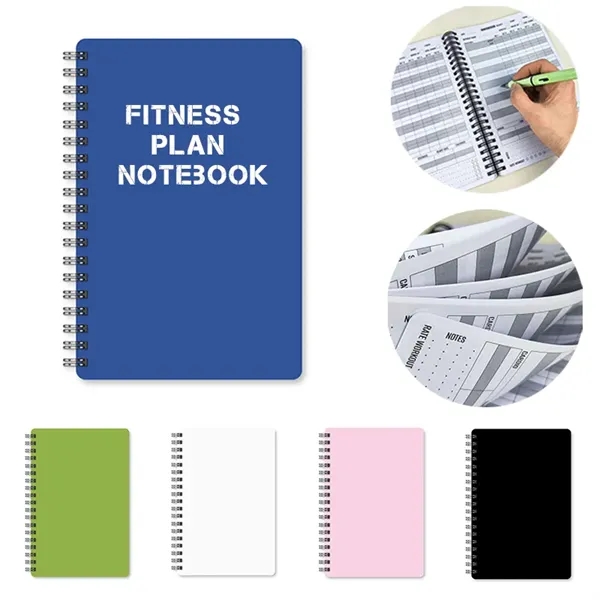 A5 Custom Spiral Bound Paper Fitness Journal Workout Planner - A5 Custom Spiral Bound Paper Fitness Journal Workout Planner - Image 0 of 6